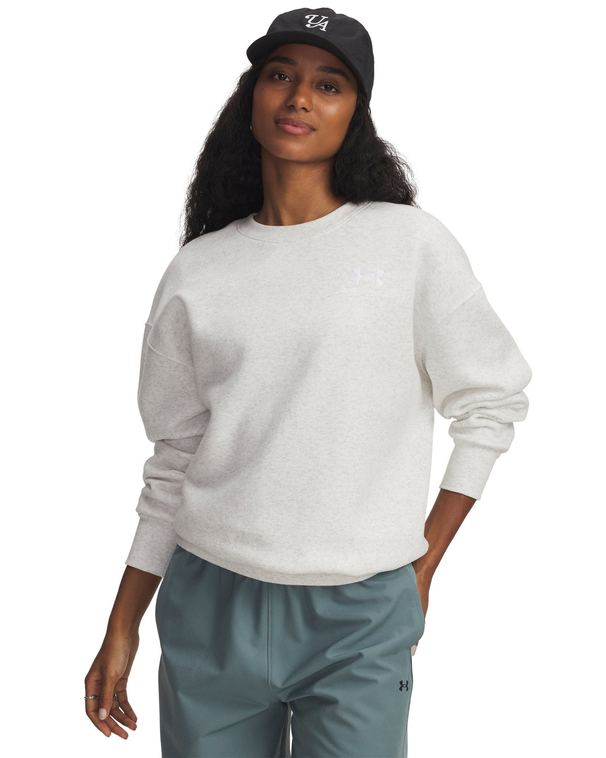 UA Icon Fleece Women's Oversized Crew - Gray
