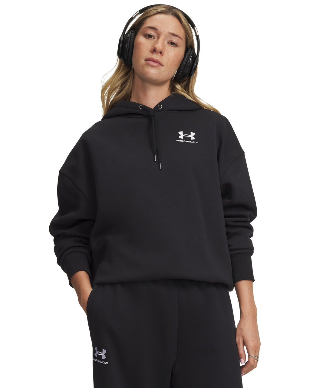 UA Icon Fleece Women's Oversized Hoodie - Black