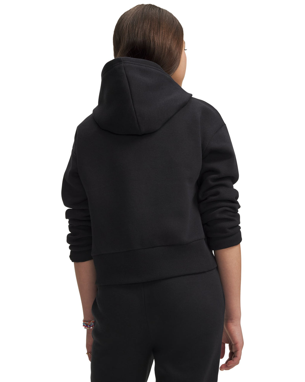 UA Rival Fleece Girls' Crop Hoodie - Gray