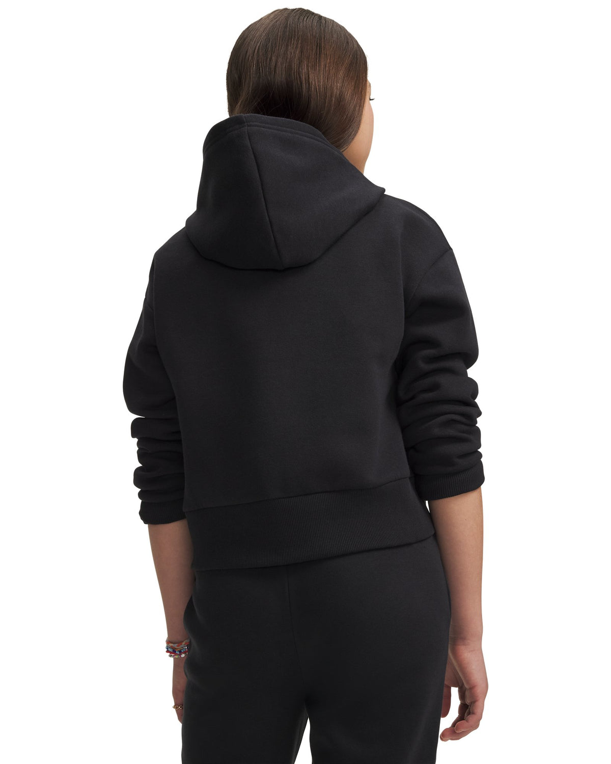 UA Rival Fleece Girls' Crop Hoodie - Gray
