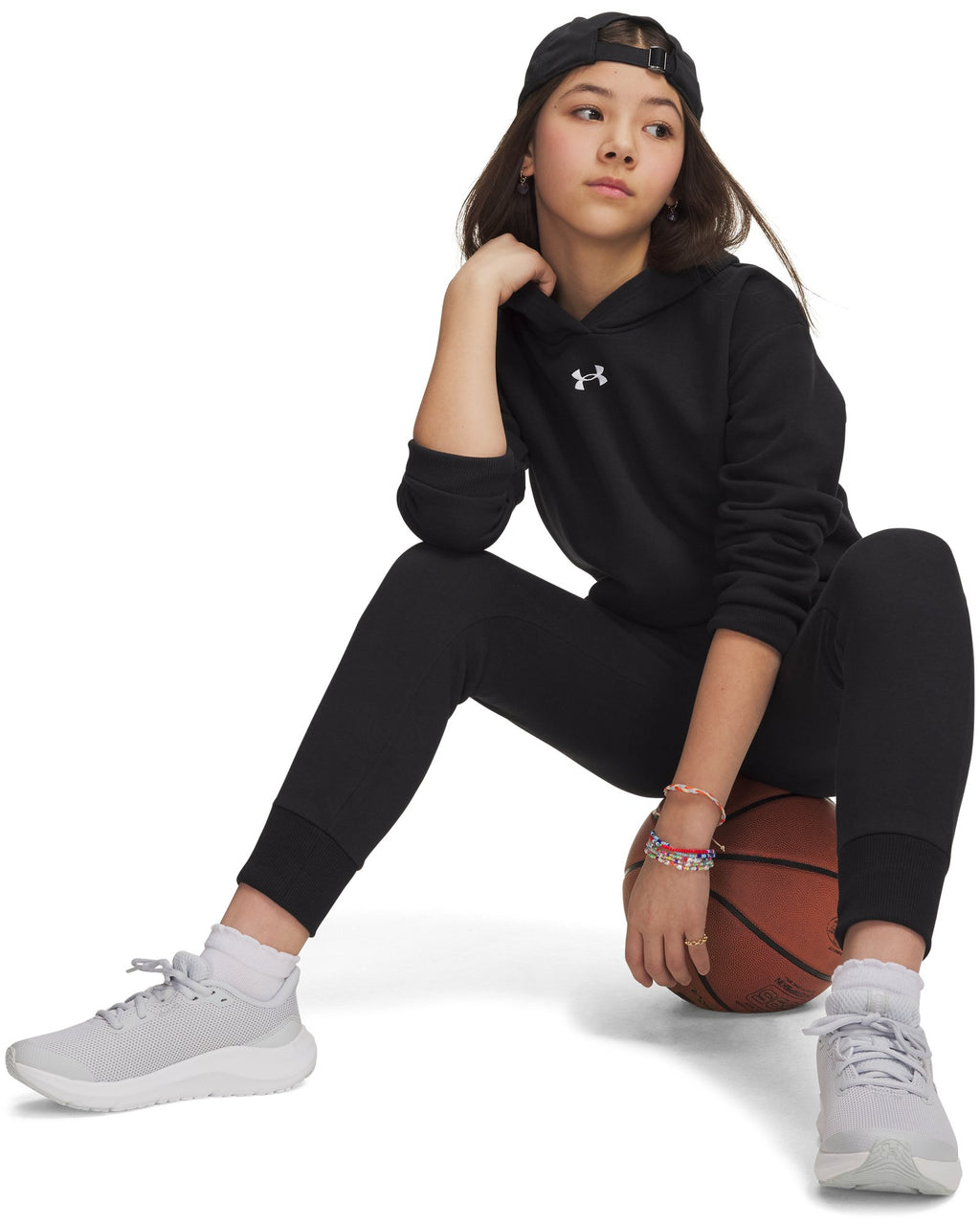 UA Rival Fleece Girls' Crop Hoodie - Gray