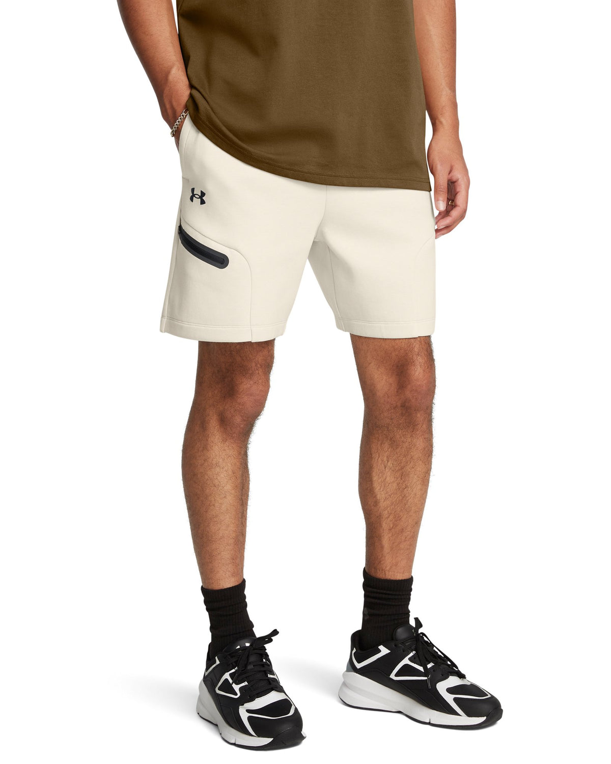UA Unstoppable Fleece Men's 7" Shorts - White