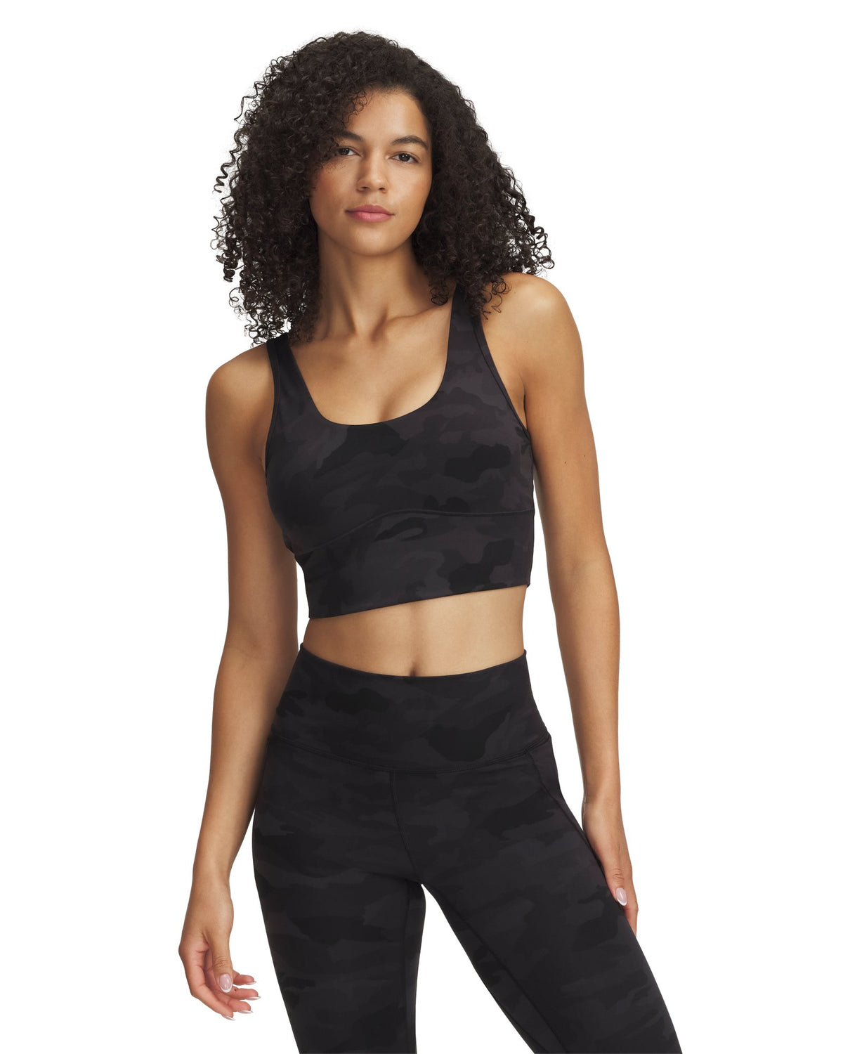 UA Meridian Fitted Printed Women's Crop Tank - Black