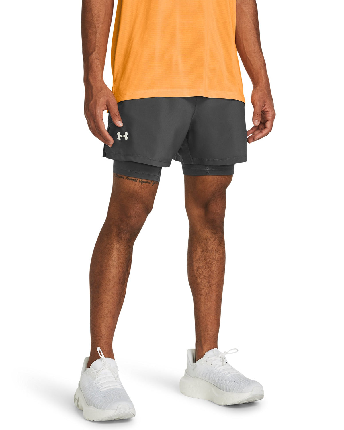 UA Launch Men's 2-in-1 5" Shorts - Gray