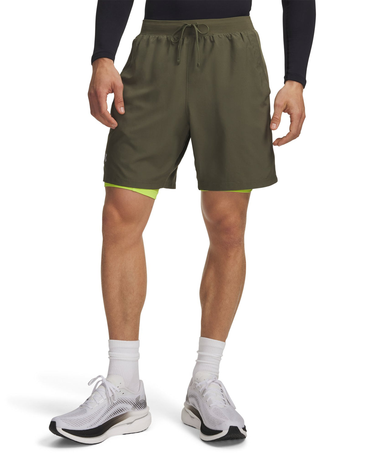 UA Launch Men's 2-in-1 7" Shorts - Green