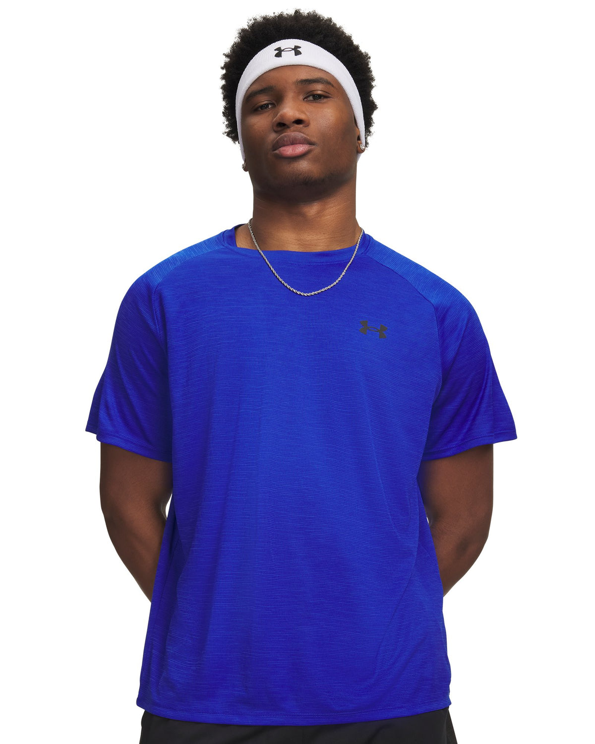 UA Tech™ Textured Men's Short Sleeve - Blue
