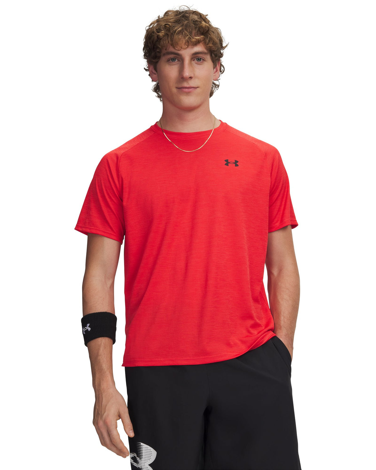 UA Tech™ Textured Men's Short Sleeve - Red