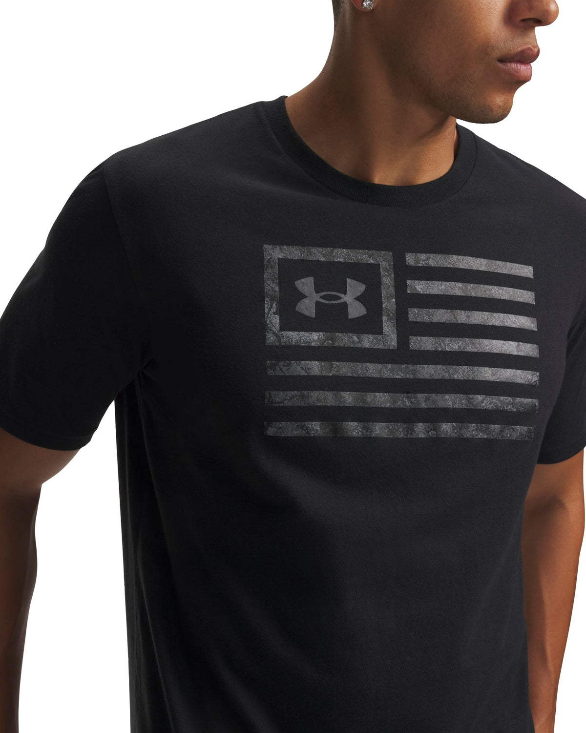 UA Freedom Flag Printed Men's T-Shirt - Black