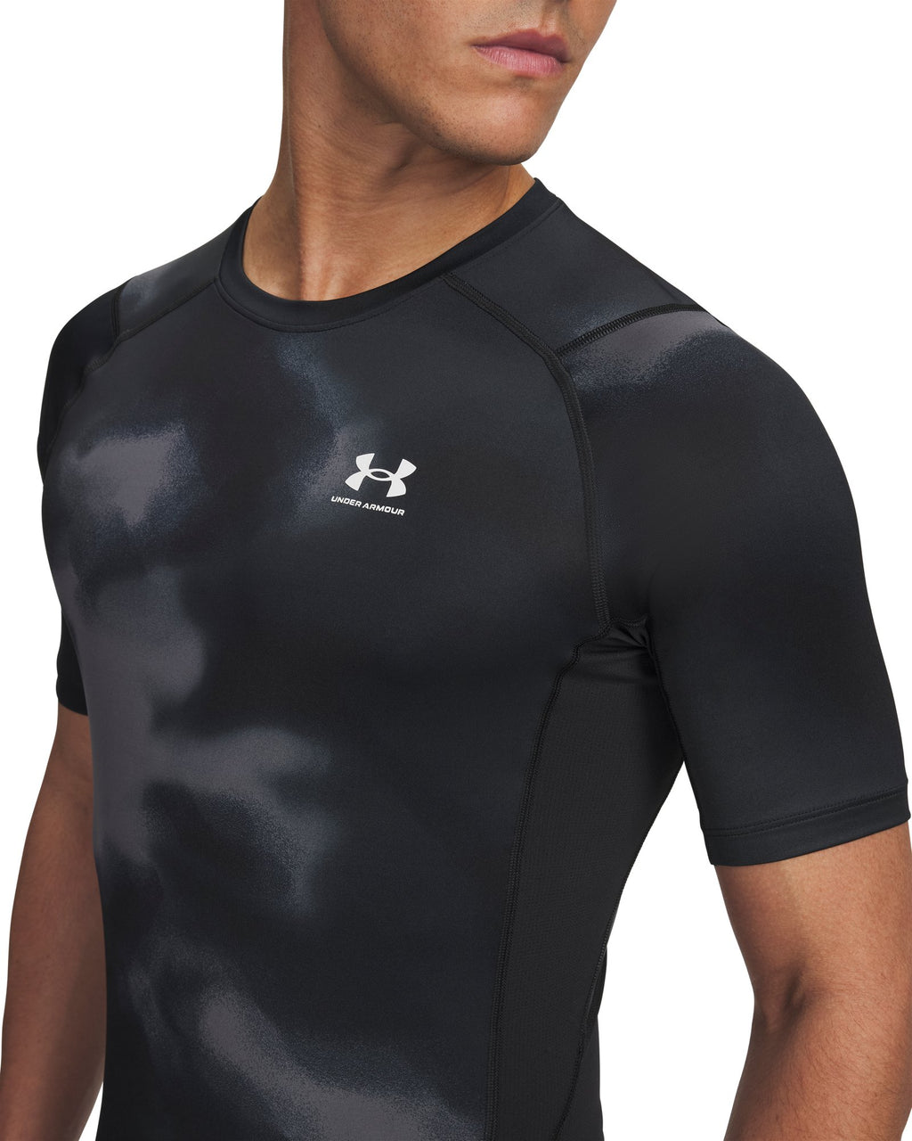 HeatGear® Printed Men's Short Sleeve - Black