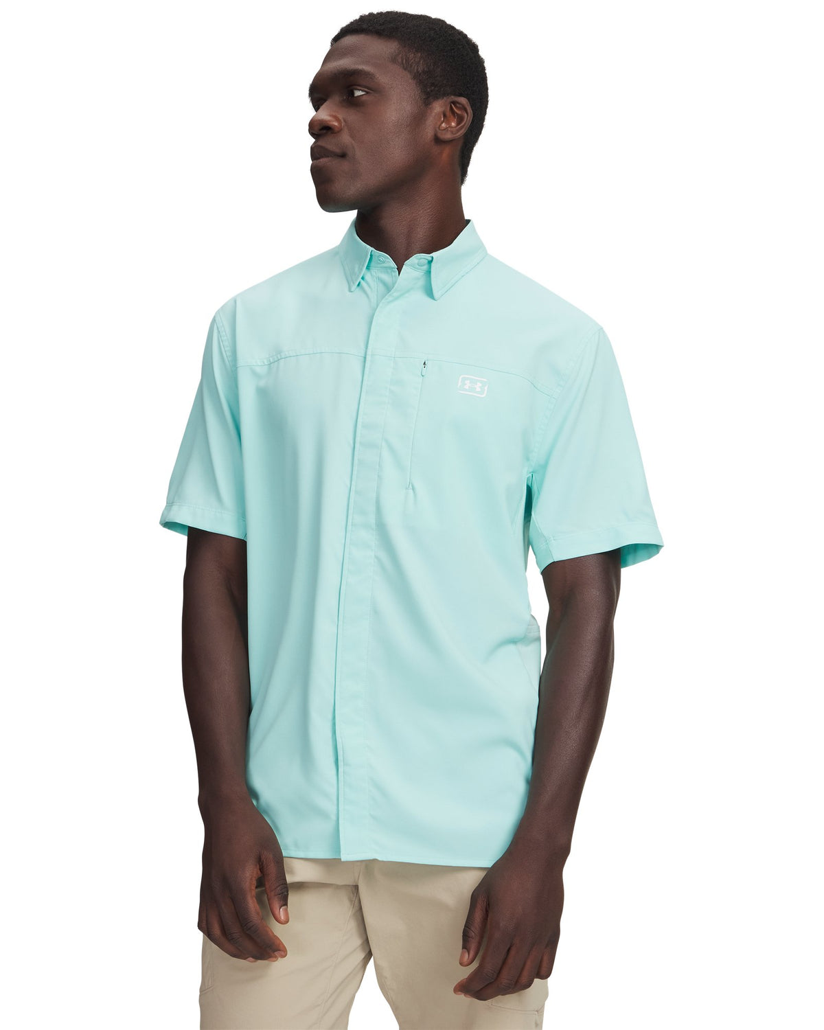 UA Fish Pro Hybrid Woven Men's Short Sleeve - Blue