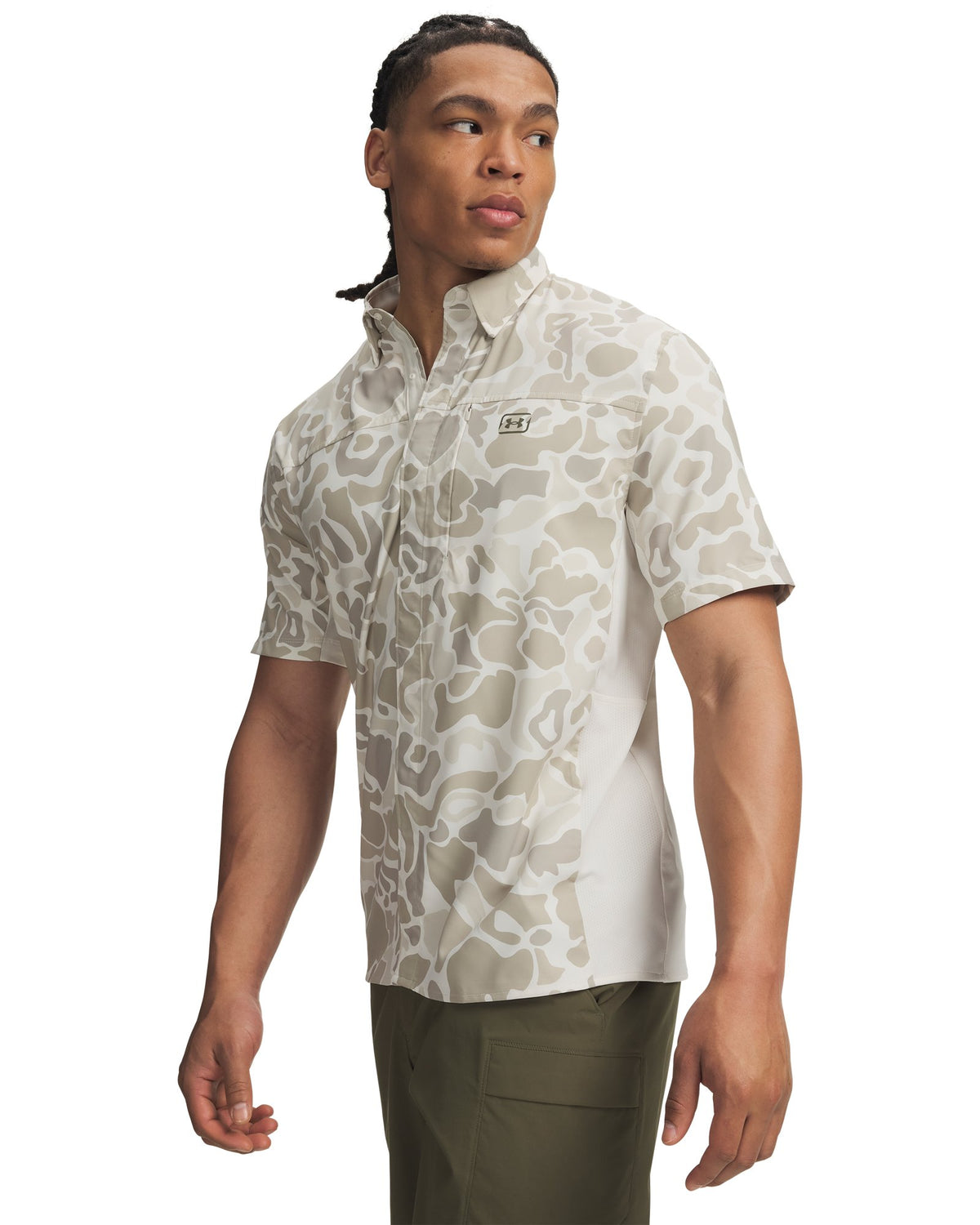 UA Fish Pro Hybrid Printed Men's Short Sleeve - Brown