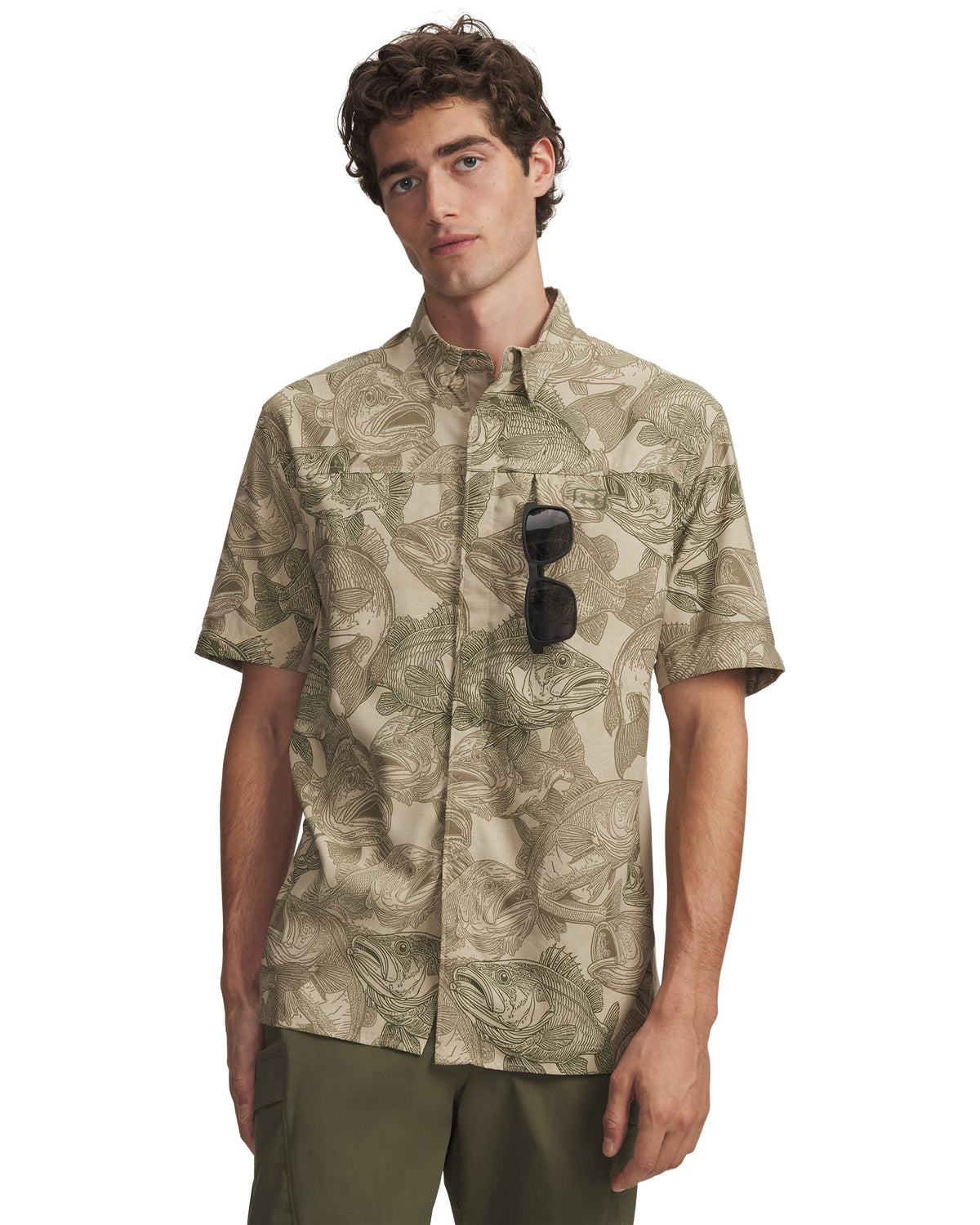 UA Fish Pro Hybrid Printed Men's Short Sleeve - Brown