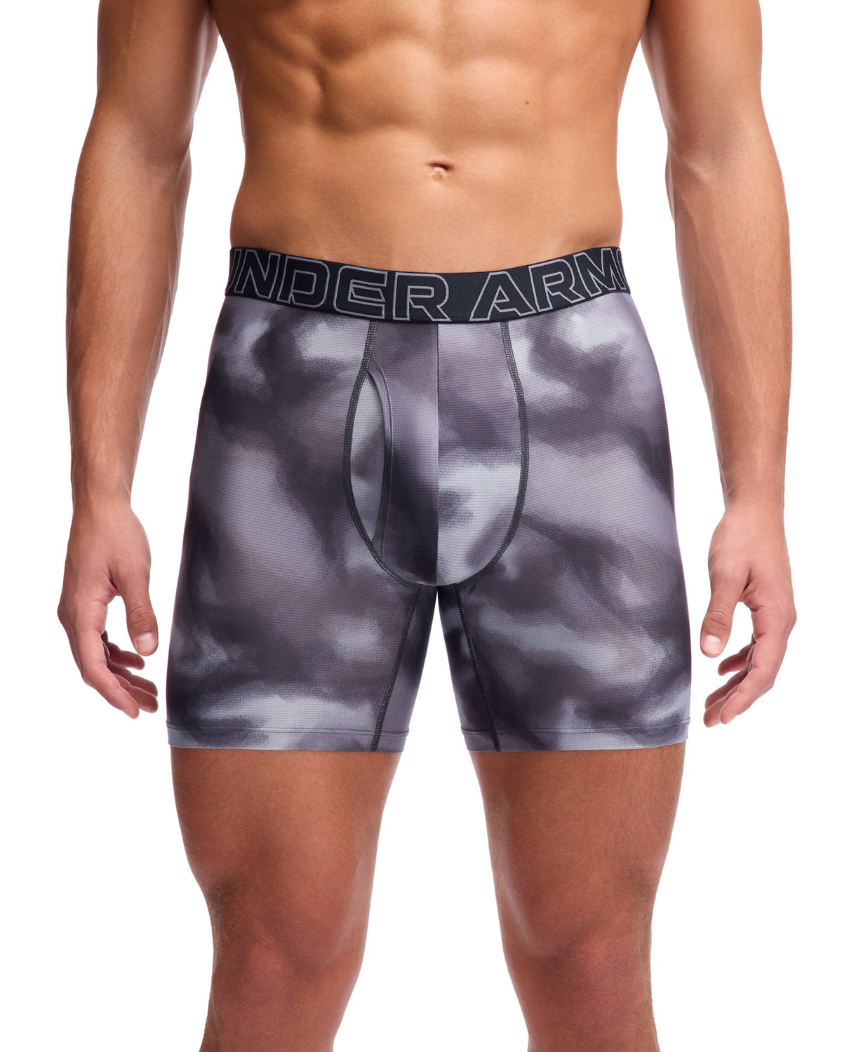 UA Performance Tech™ Mesh Printed Men's 6" Boxerjock® - Gray