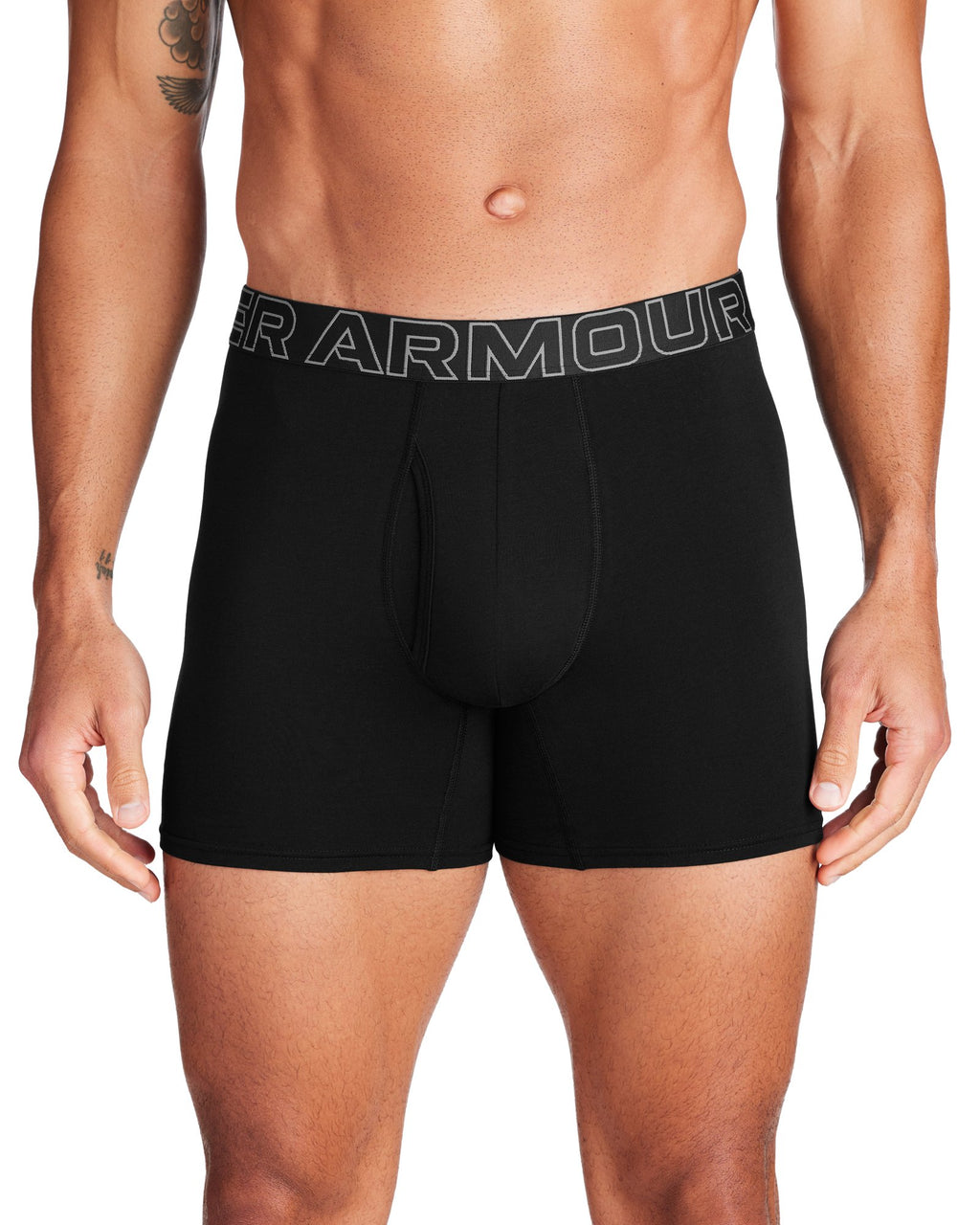 UA Performance Cotton Men's 6" 3-Pack Boxerjock® - Black