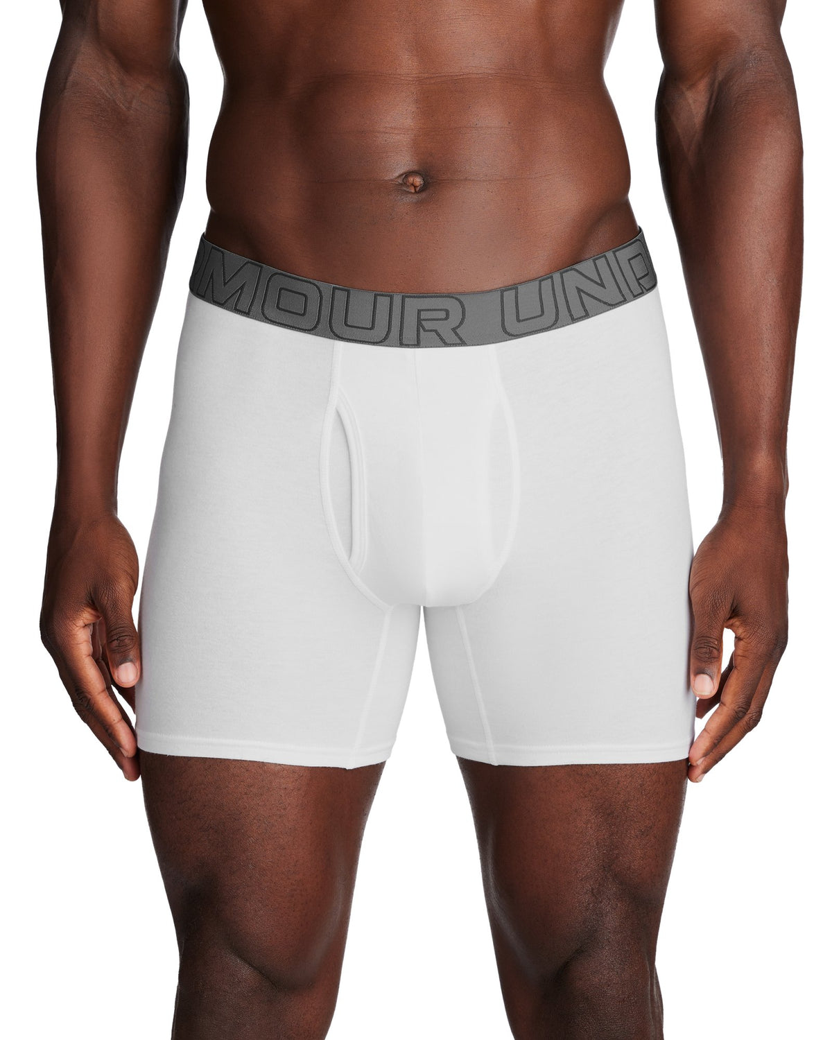 UA Performance Cotton Men's 6" 3-Pack Boxerjock® - White