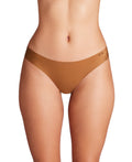 UA Pure Stretch Women's 3-Pack No Show Thong - Brown