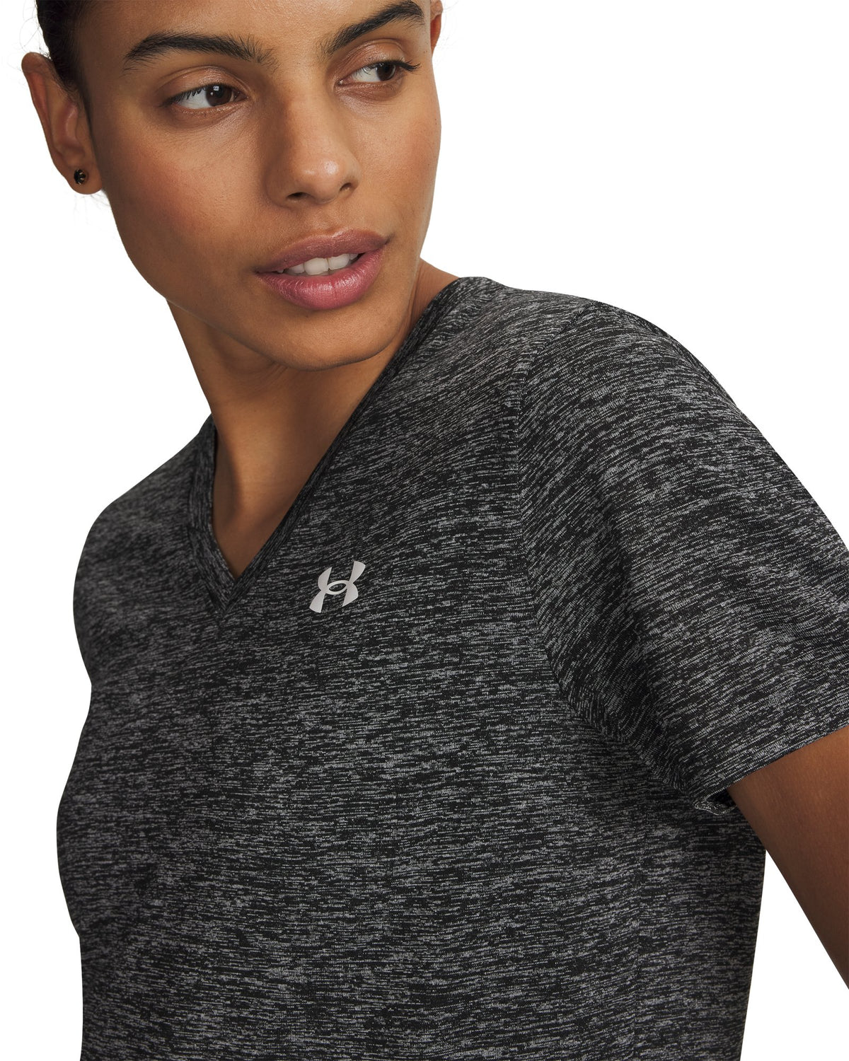 UA Tech™ Twist Women's V-Neck Short Sleeve - Black