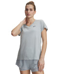 UA Tech™ Twist Women's V-Neck Short Sleeve - Gray