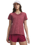 UA Tech™ Twist Women's V-Neck Short Sleeve - Red