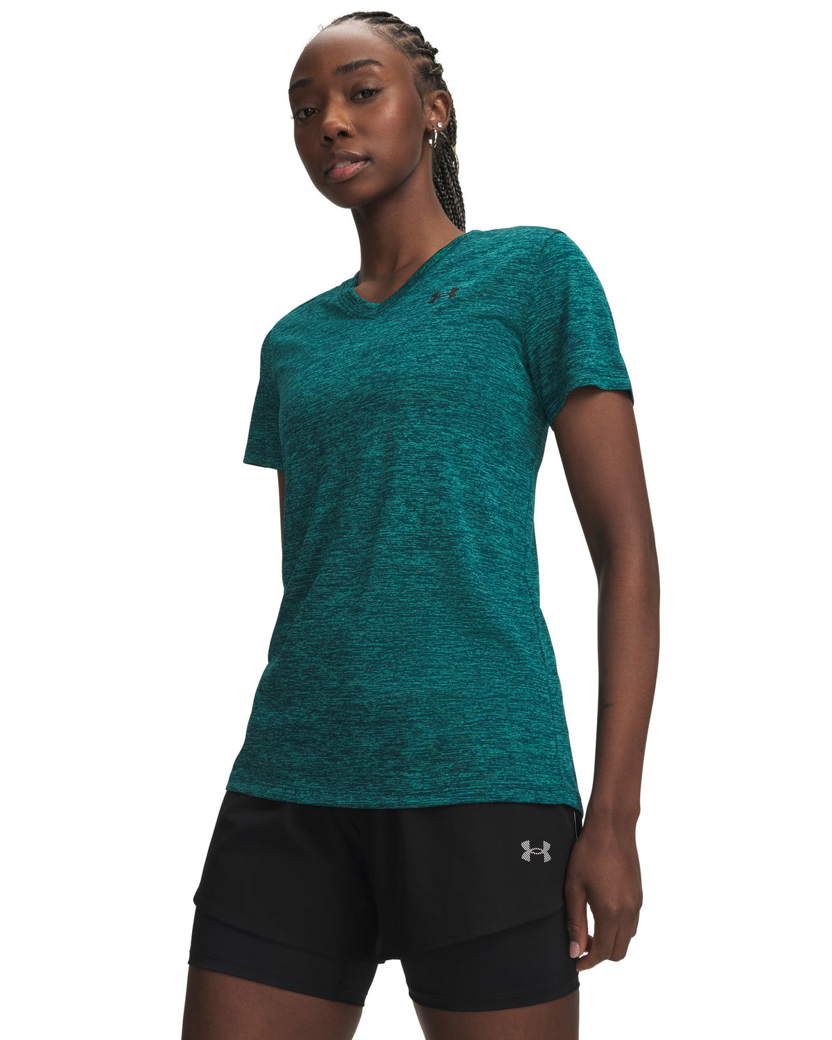 UA Tech™ Twist Women's V-Neck Short Sleeve - Green