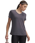 UA Tech™ Women's V-Neck Short Sleeve - Gray