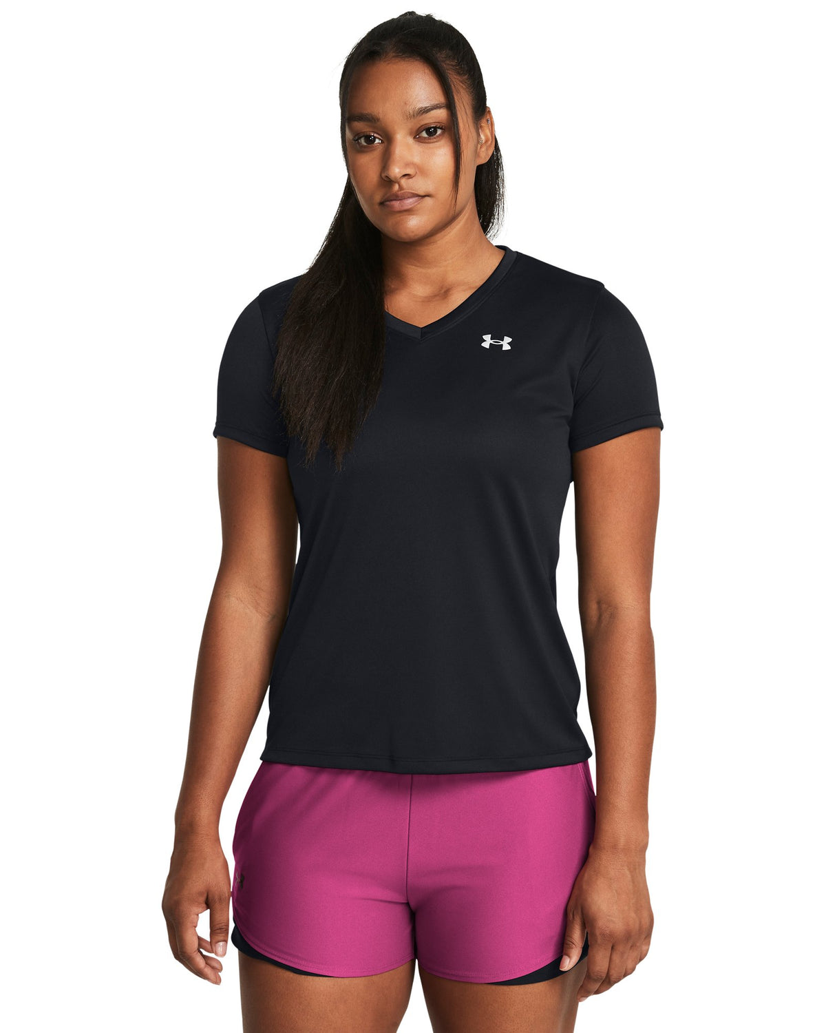 UA Tech™ Women's V-Neck Short Sleeve - Black