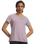 UA Tech™ Twist Women's V-Neck Short Sleeve - Gray