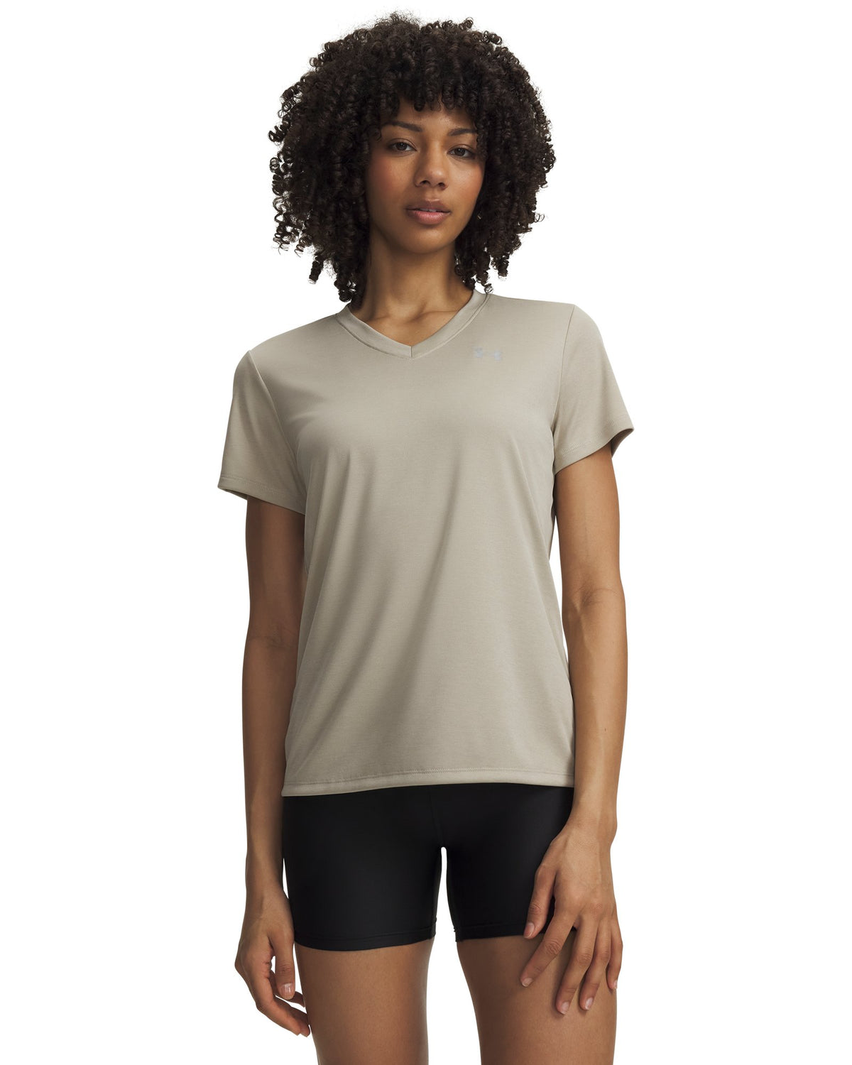 UA Tech™ Twist Women's V-Neck Short Sleeve - Brown