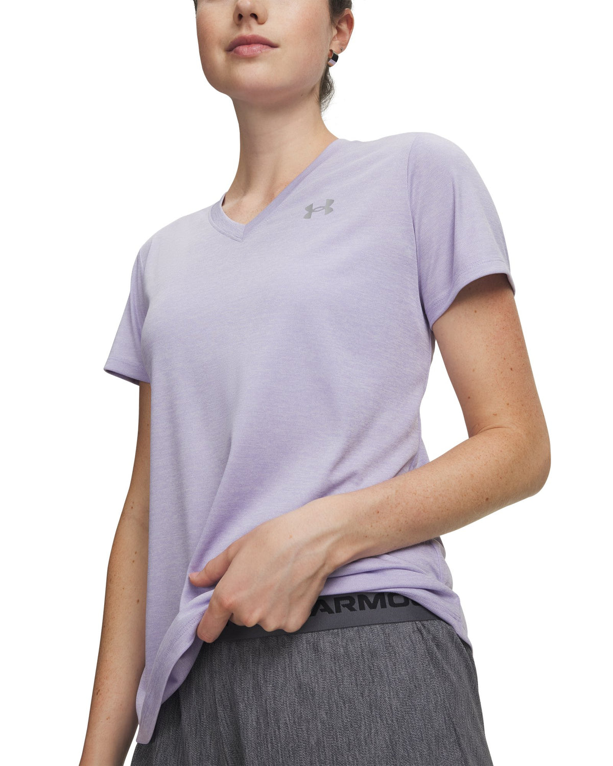 UA Tech™ Twist Women's V-Neck Short Sleeve - Black