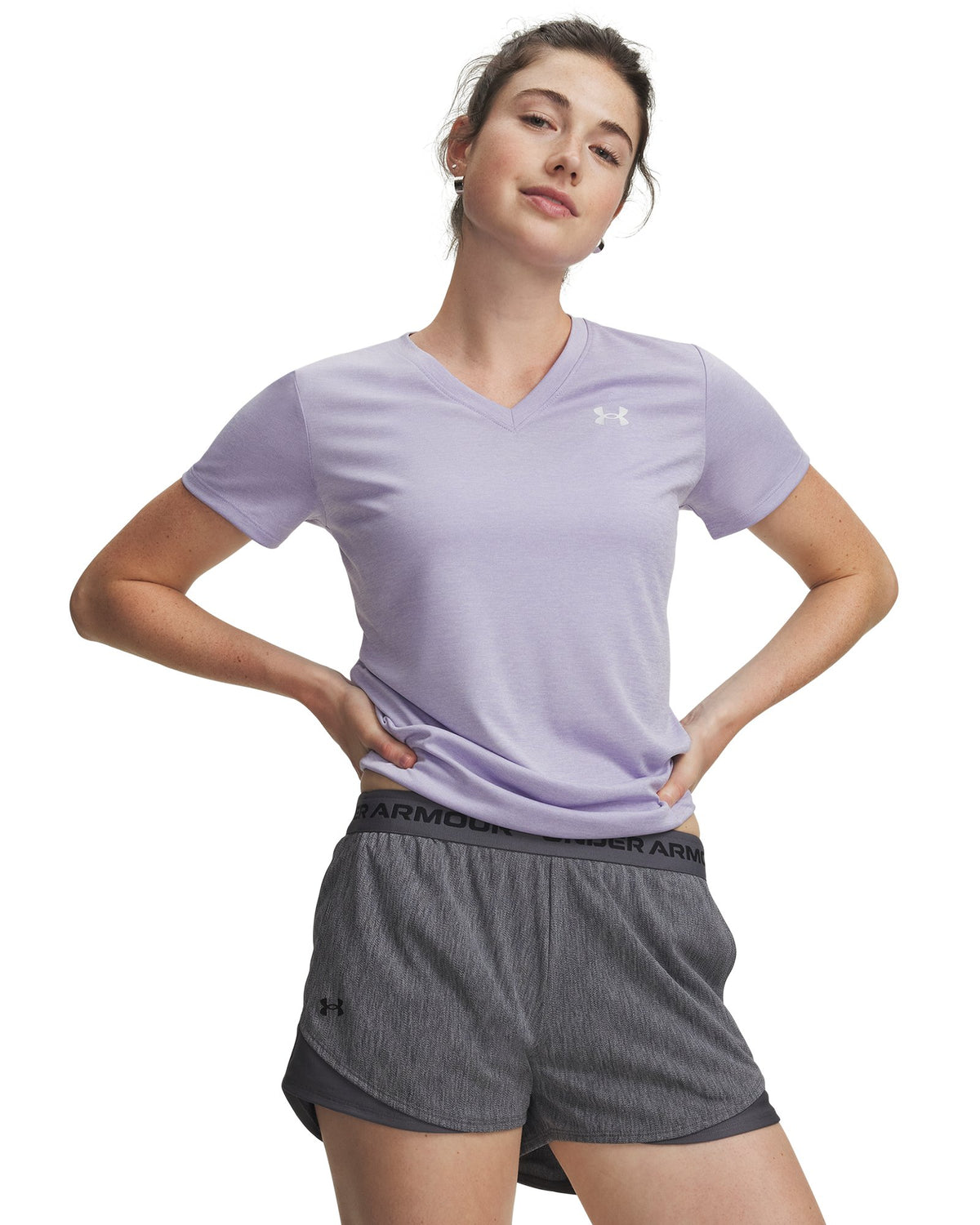 UA Tech™ Twist Women's V-Neck Short Sleeve - Black