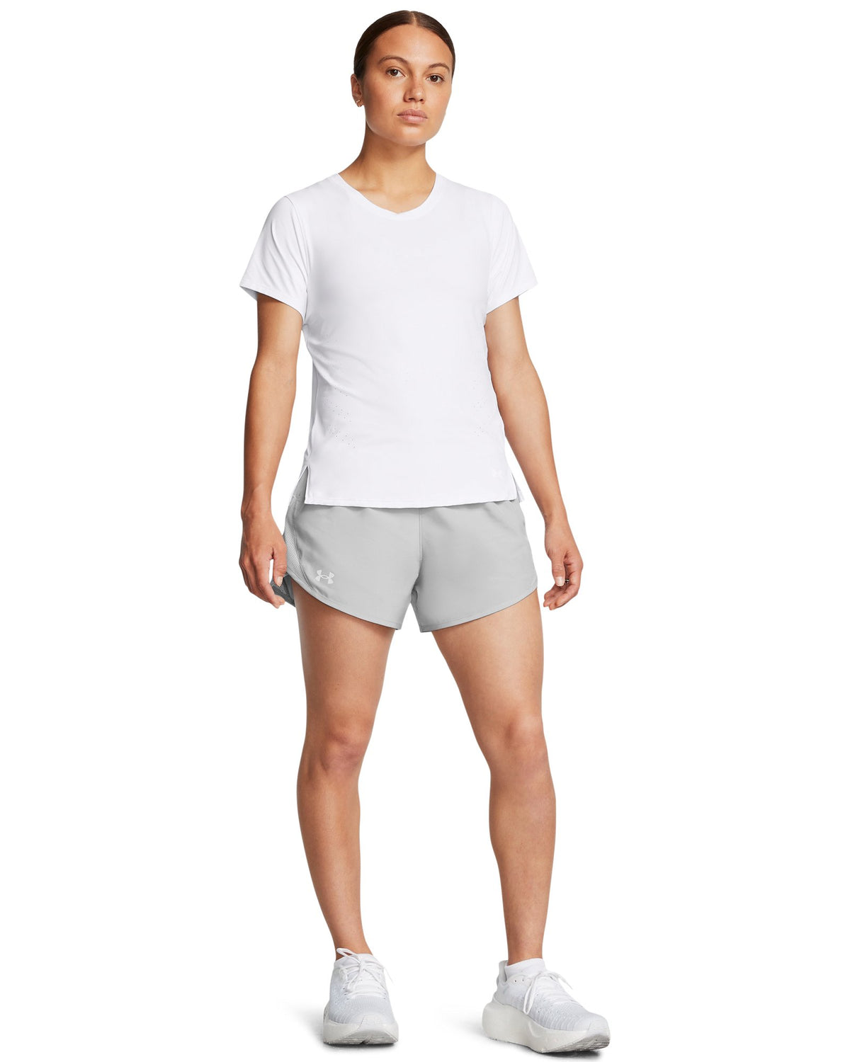 UA Fly-By Heather Women's 3" Shorts - Gray