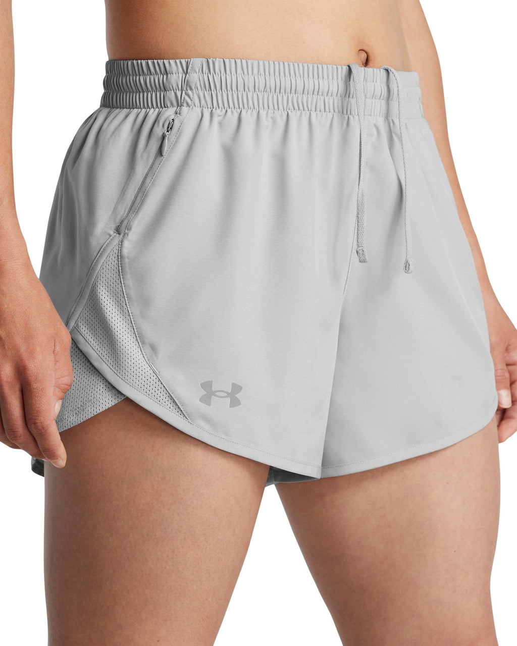 UA Fly-By Heather Women's 3" Shorts - Gray