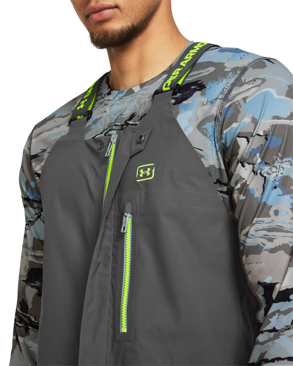 UA Fish Elite Men's Rain Bib - Gray