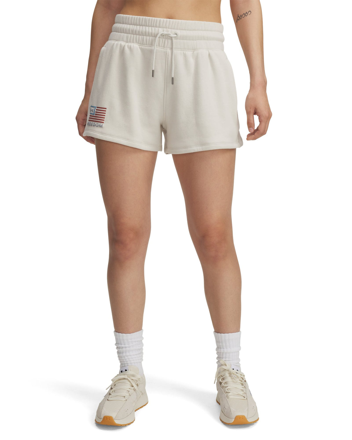UA Freedom Fleece Women's 3" Shorts - White