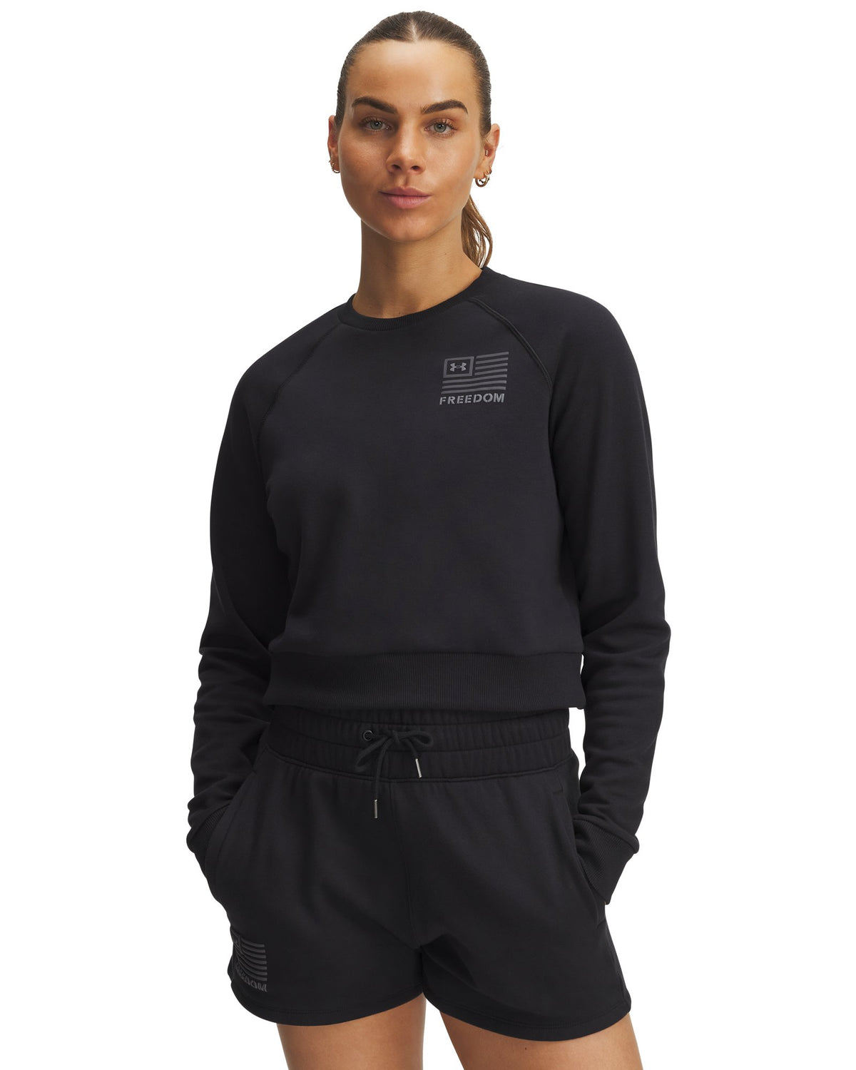 UA Rival Freedom Women's Crop Crew - Black