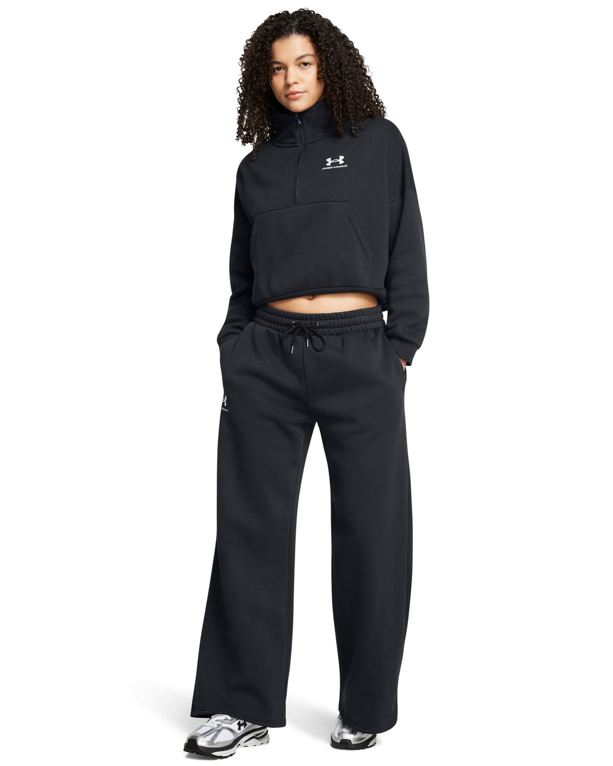 UA Icon Fleece Women's Oversized ½ Zip - Black