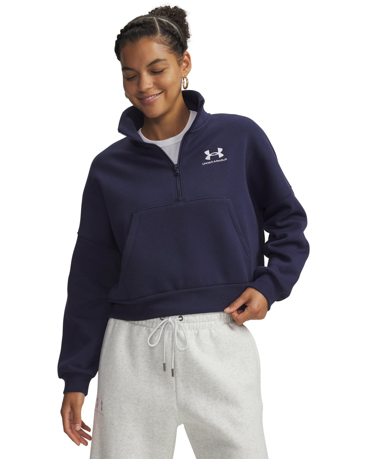 UA Icon Fleece Women's Oversized ½ Zip - Blue