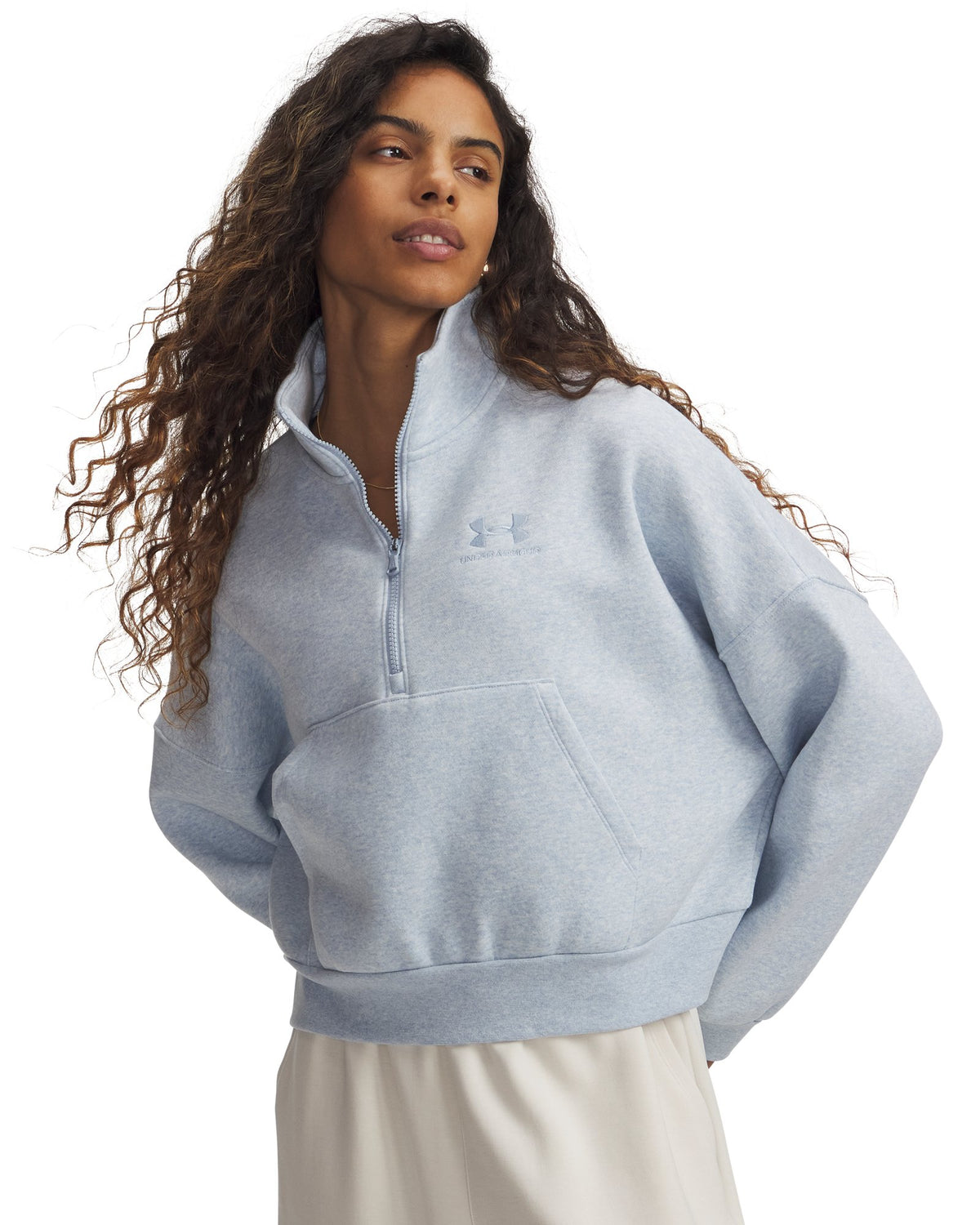 UA Icon Fleece Women's Oversized ½ Zip - Blue