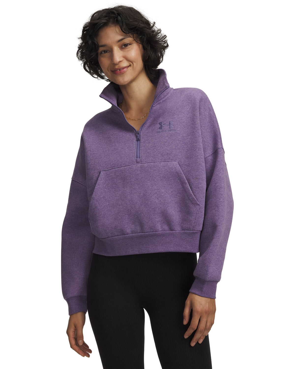 UA Icon Fleece Women's Oversized ½ Zip - Purple