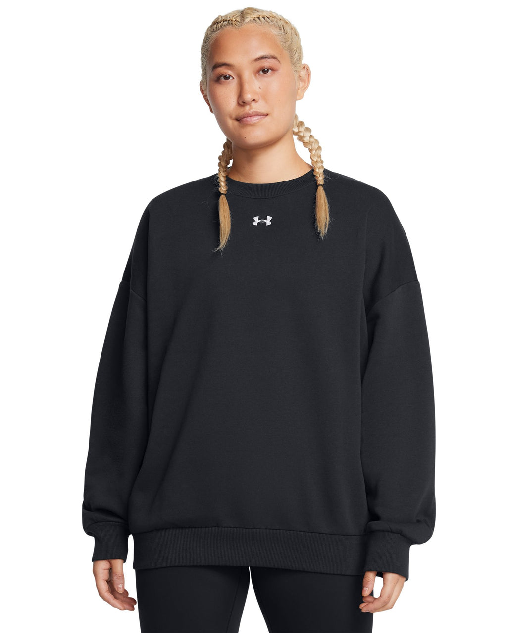 UA Rival Fleece Women's Oversized Crew - Black