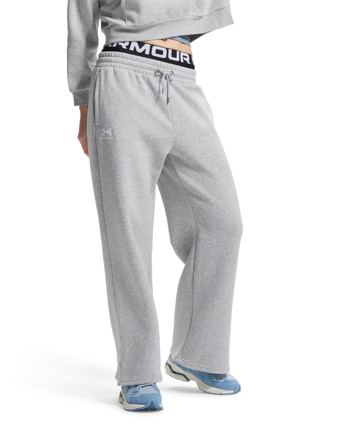 UA Icon Fleece Women's Wide Leg Pants - Black