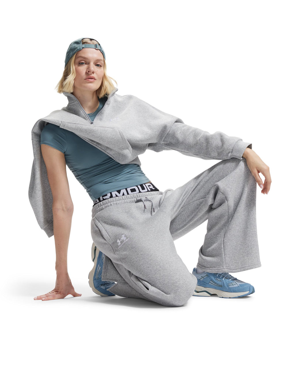 UA Icon Fleece Women's Wide Leg Pants - Black