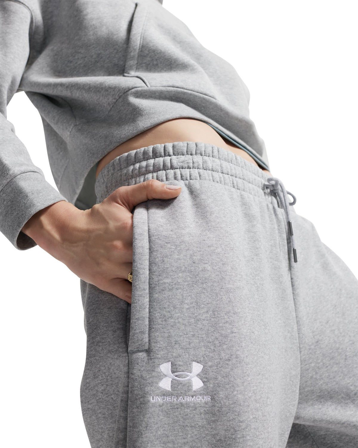 UA Icon Fleece Women's Wide Leg Pants - Black