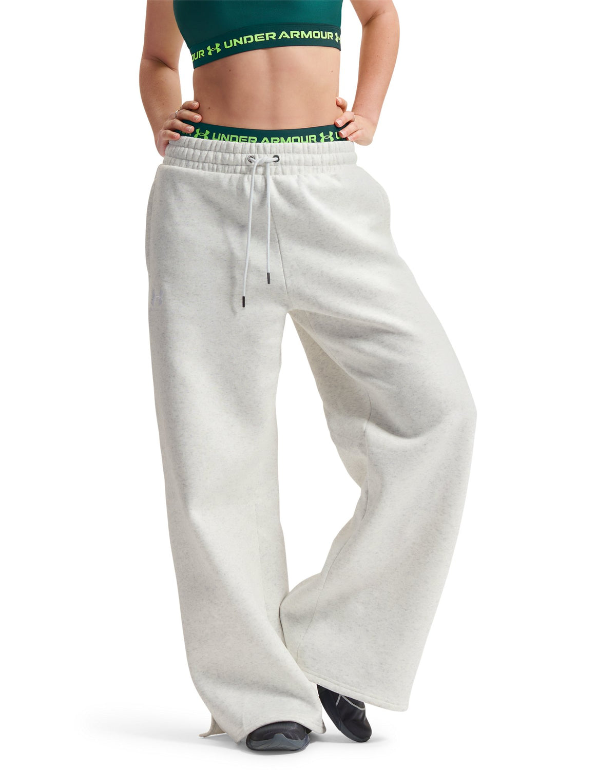 UA Icon Fleece Women's Wide Leg Pants - Gray