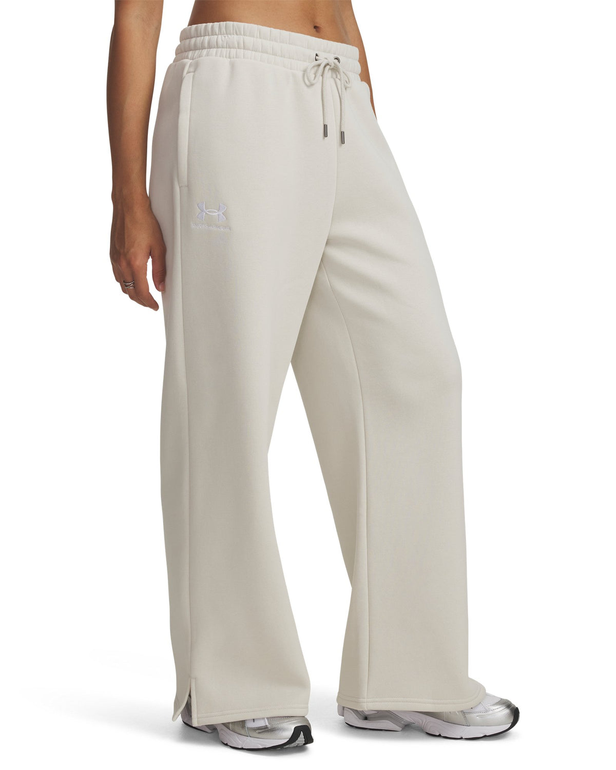 UA Icon Fleece Women's Wide Leg Pants - White