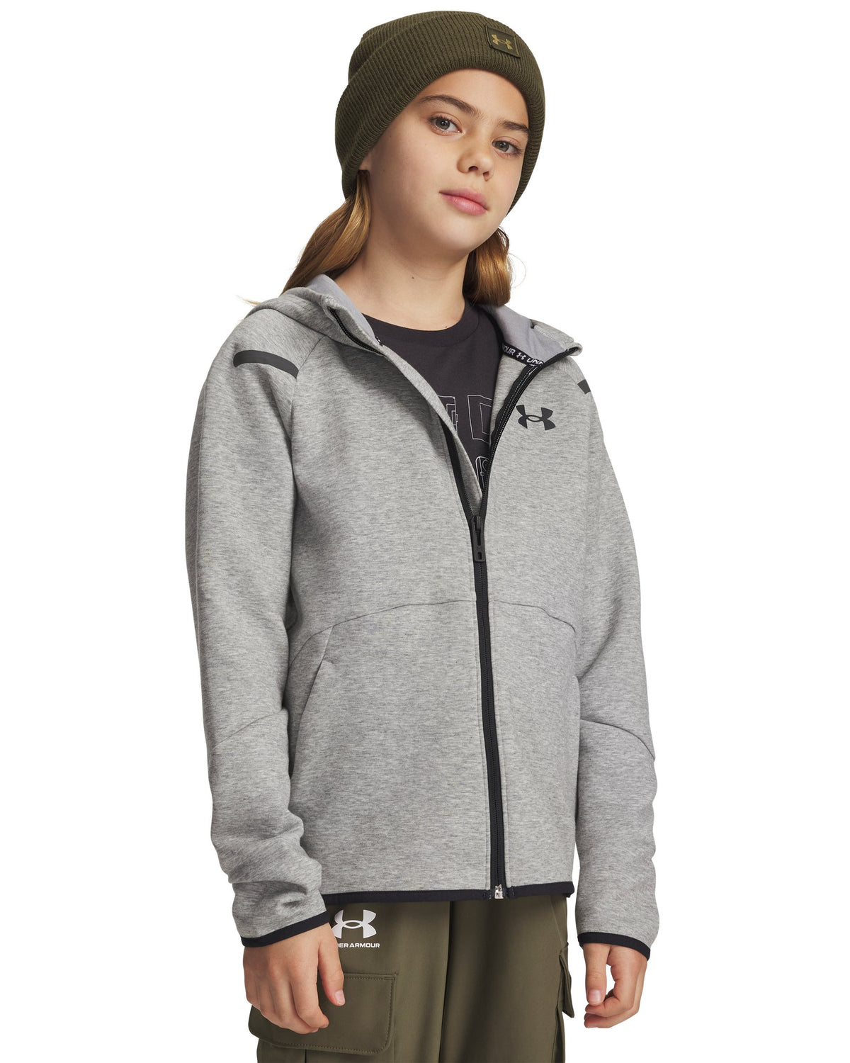 UA Unstoppable Fleece Boys' Full-Zip - Gray
