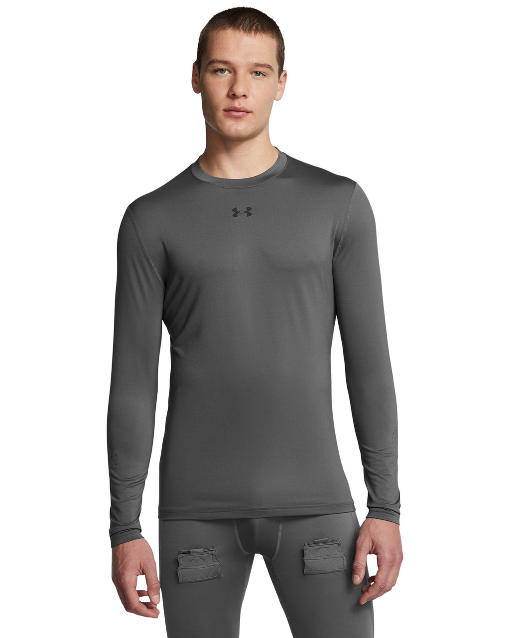 UA Hockey Grippy Men's Fitted Long Sleeve - Gray