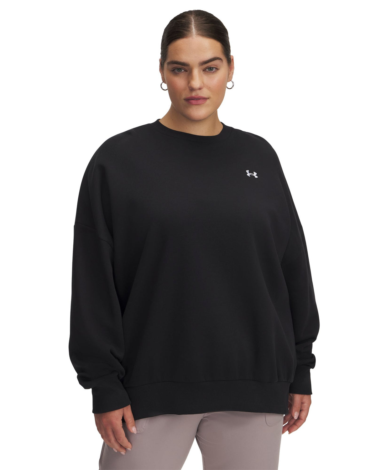UA Rival Fleece Women's Oversized Crew - Black