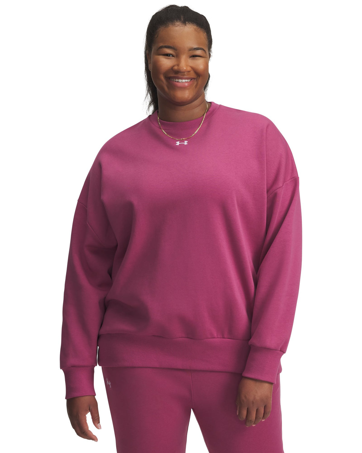 UA Rival Fleece Women's Oversized Crew - Red