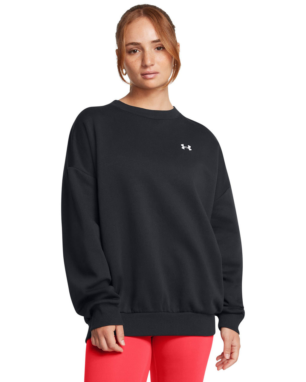 UA Rival Fleece Women's Oversized Crew - Black